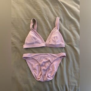 Hollister Lilac Purple Ribbed Bikini Swimsuit